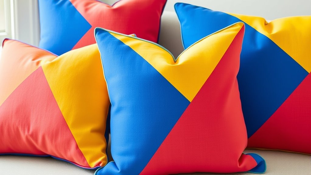 diy color block pillow covers