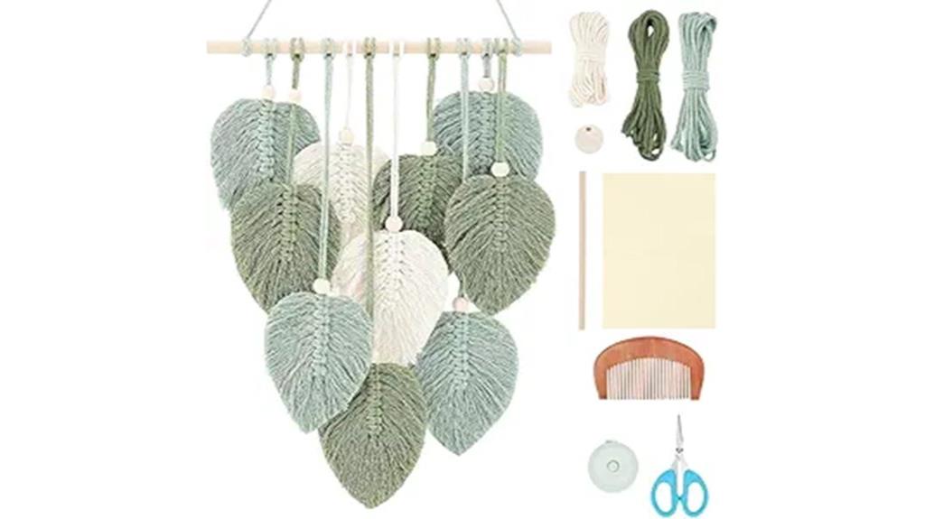 diy macrame leaf kit