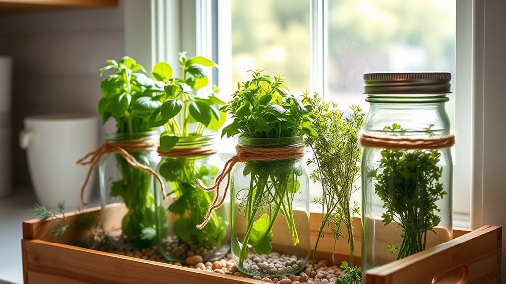 diy mason jar herb garden