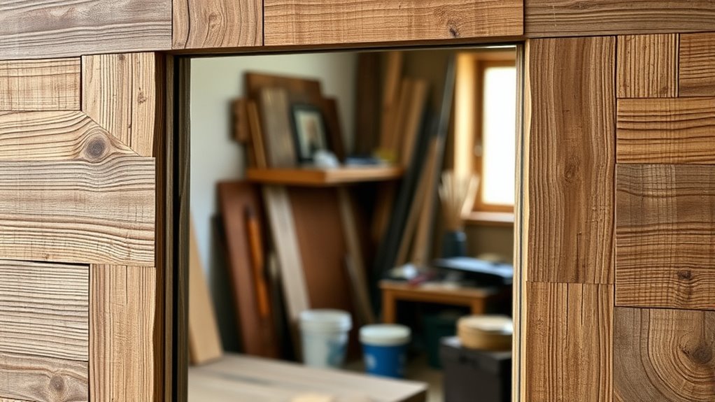 diy rustic wooden mirror