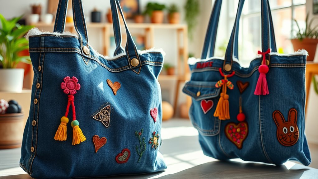 diy upcycled denim tote