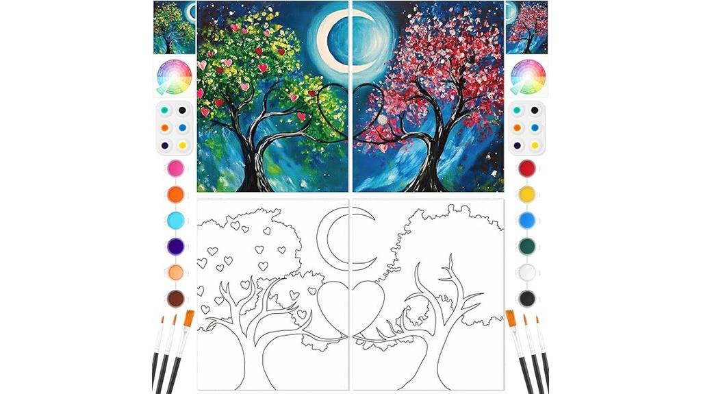 dual pre drawn canvas sets