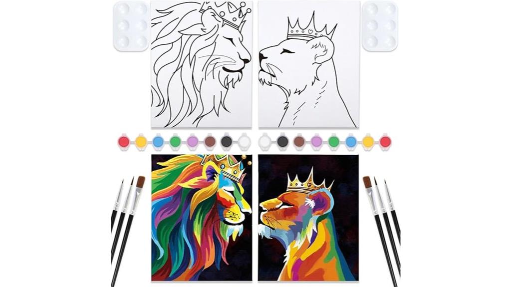 dual sip and paint canvas kits
