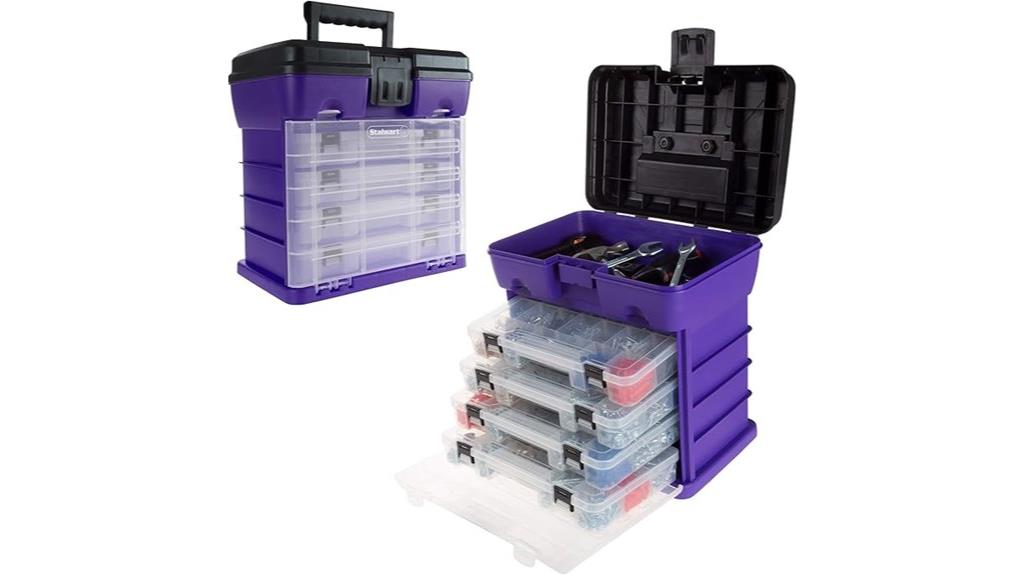 durable 4 drawer storage toolbox