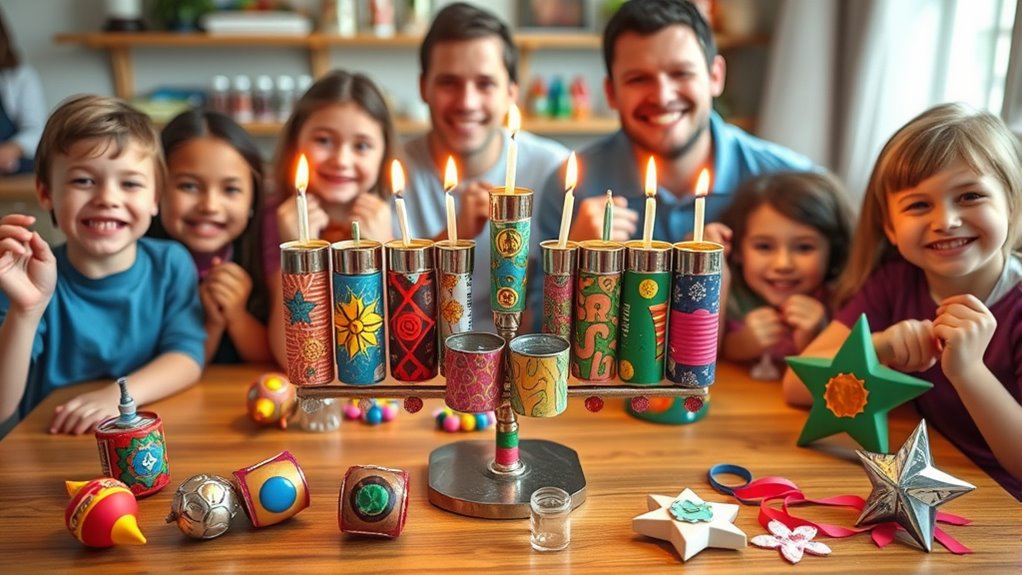 eco friendly hanukkah menorah crafting