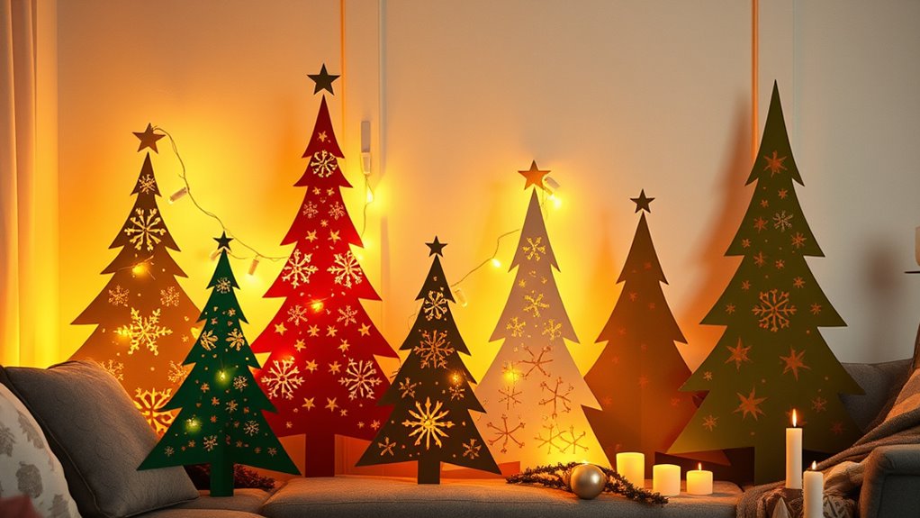 eco friendly holiday tree silhouettes