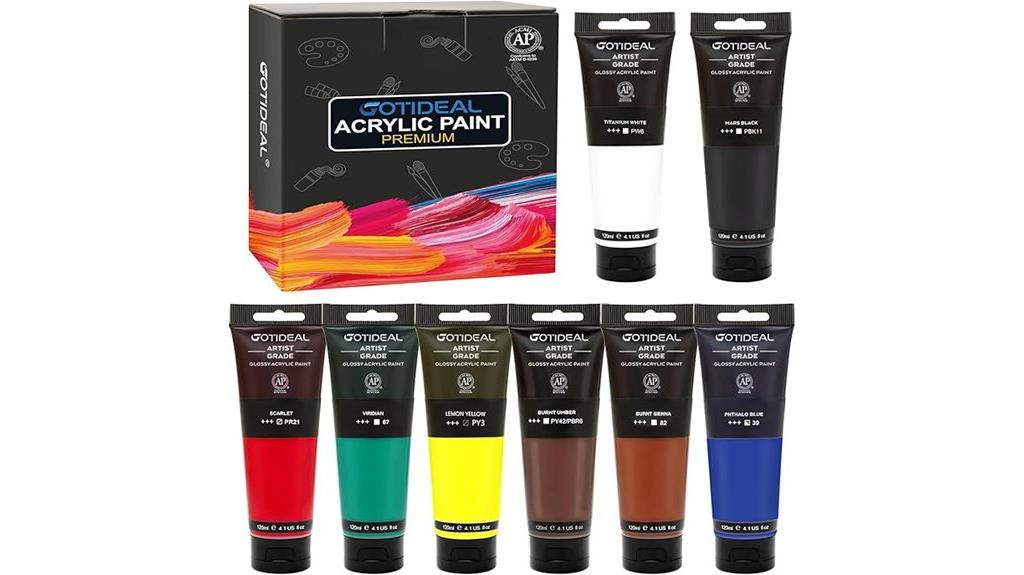 eight color acrylic paint set