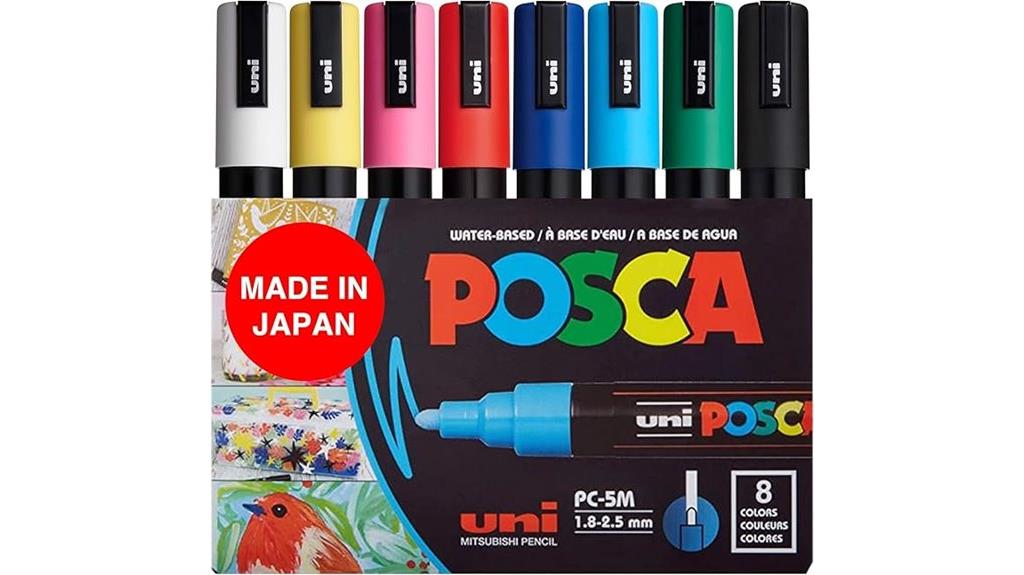 eight color paint markers