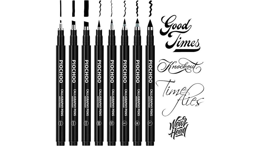 eight pen tip sizes