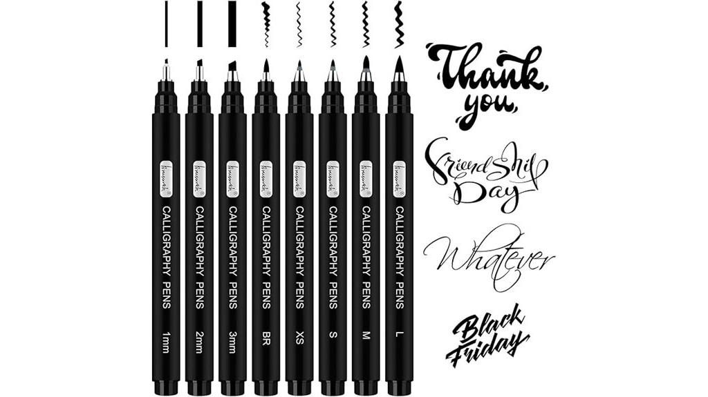 eight size calligraphy set