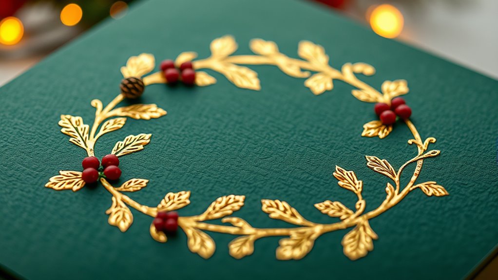 elegant embossed wreath designs