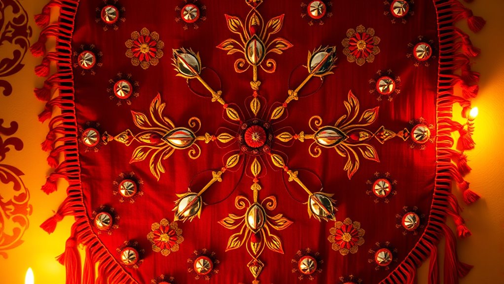 fabric mirror wall hangings