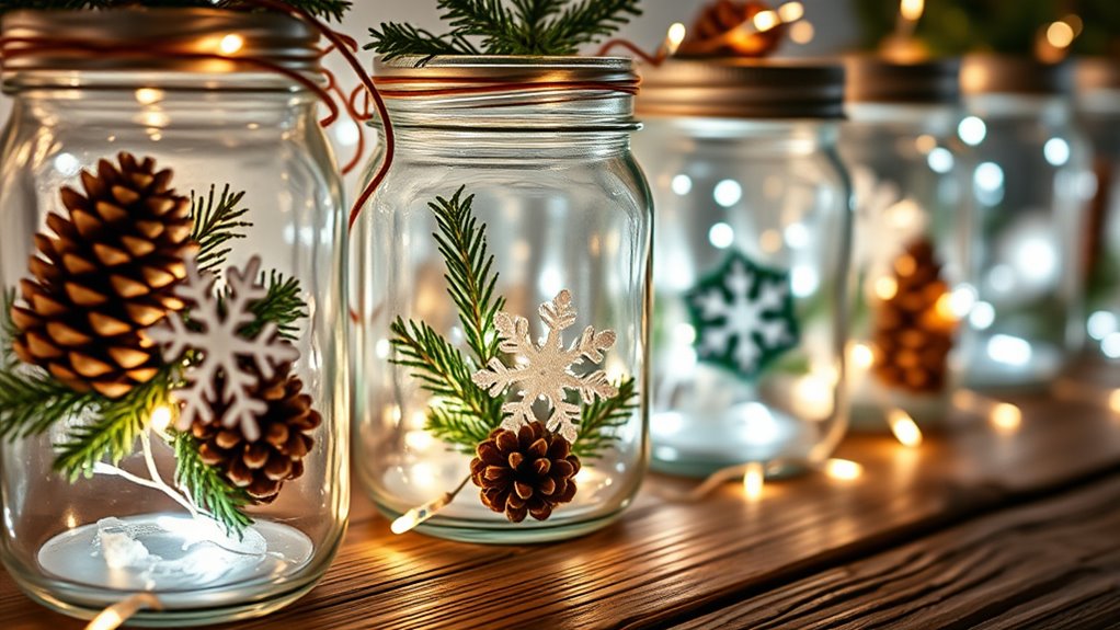 festive frosted candle lanterns