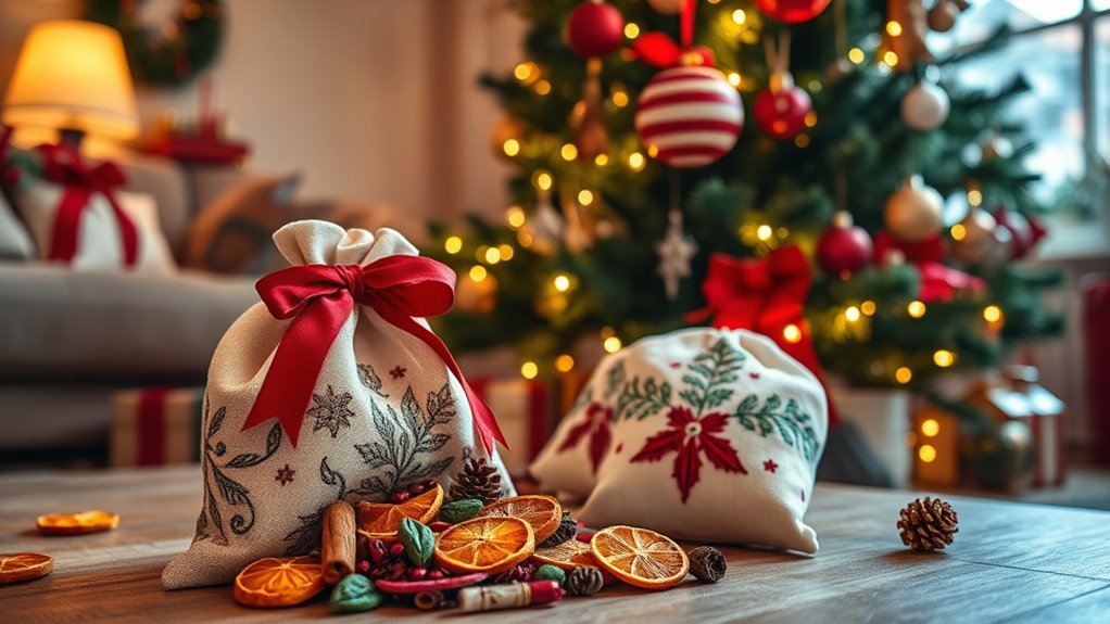 festive personalized scented bags