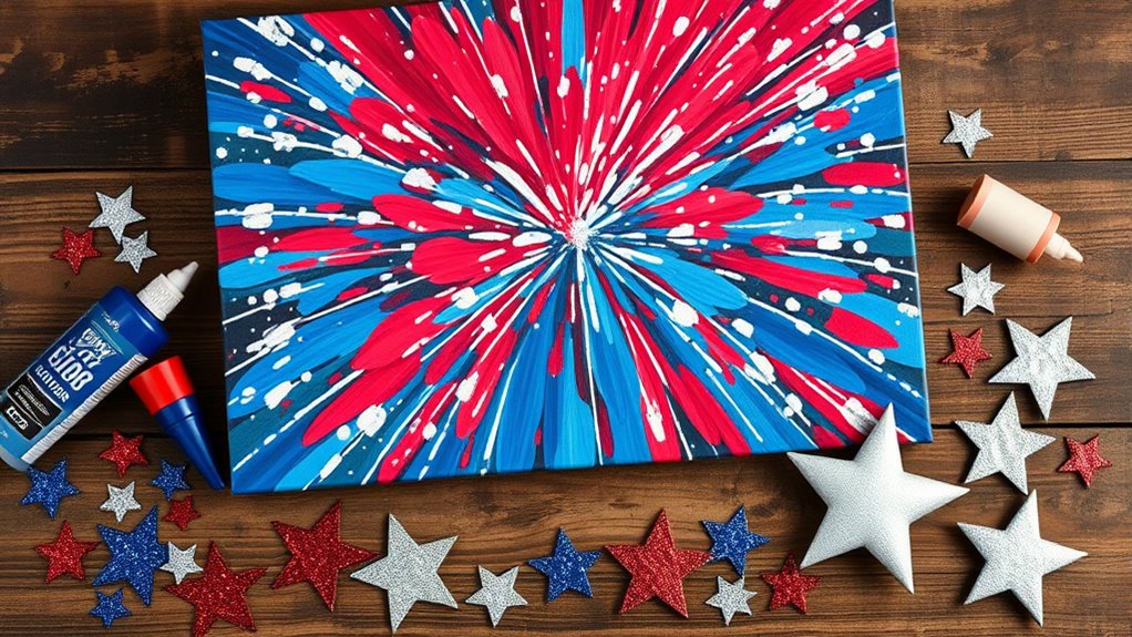 firework inspired vibrant glitter art