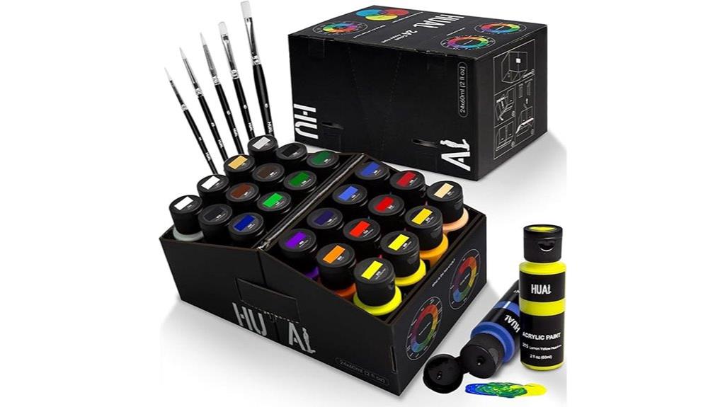 five color acrylic paint kit