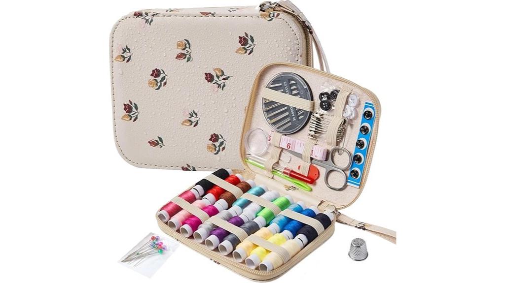 floral 87 piece sewing kit