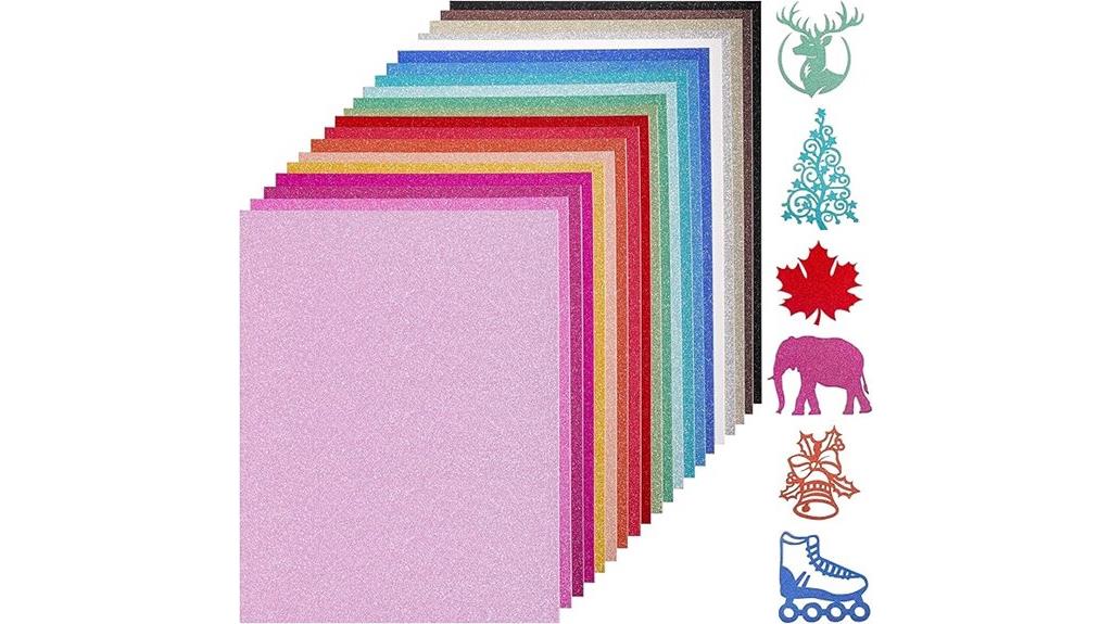 forty glitter cardstock sheets