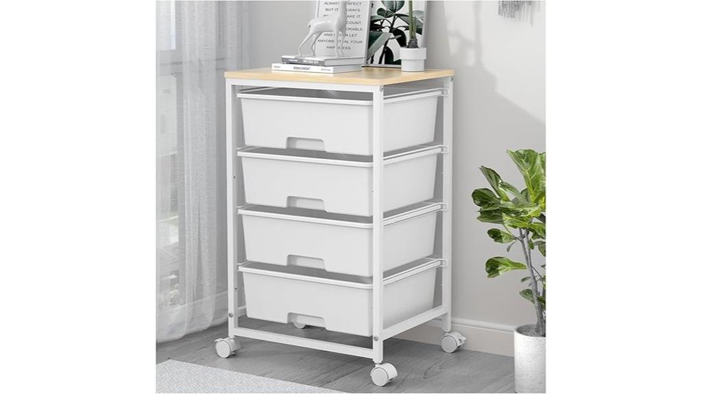 four drawer rolling storage