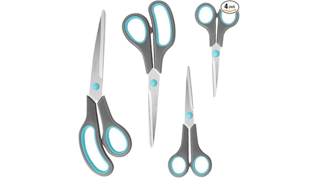 four scissors with stainless steel
