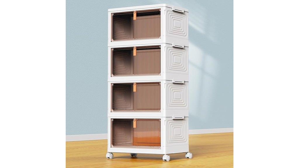 four tier plastic bins