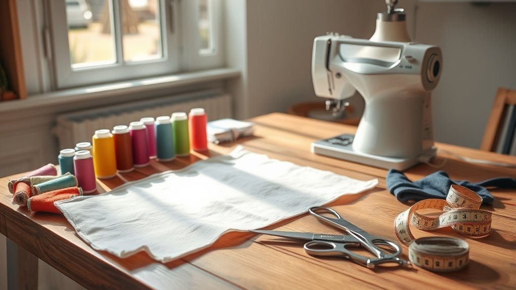 gather and organize sewing materials