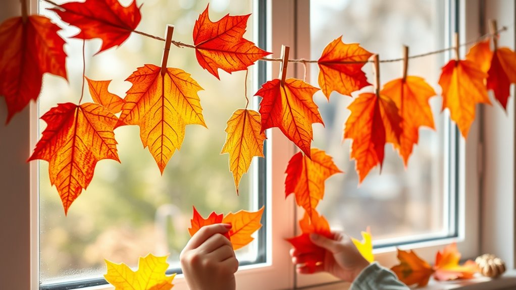 gather leaves string hang