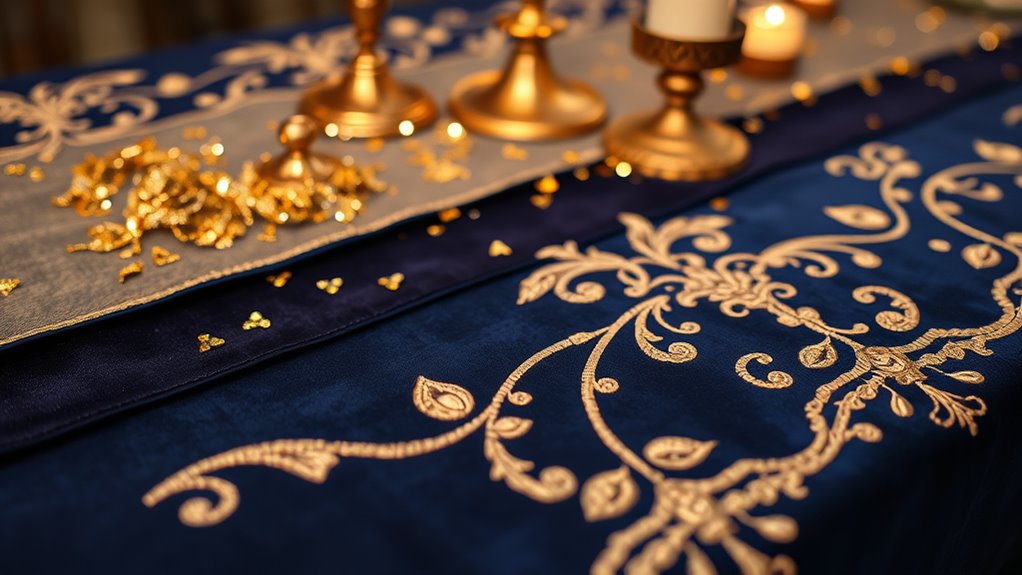 gold accented elegant table runner