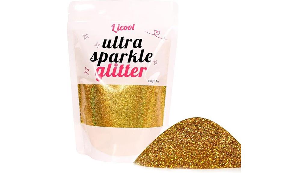 gold holographic glitter powder
