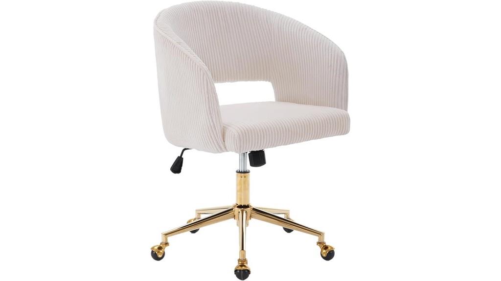 gold tufted office chair