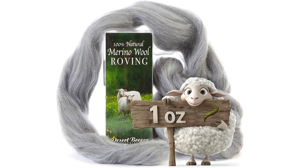 grey merino wool roving