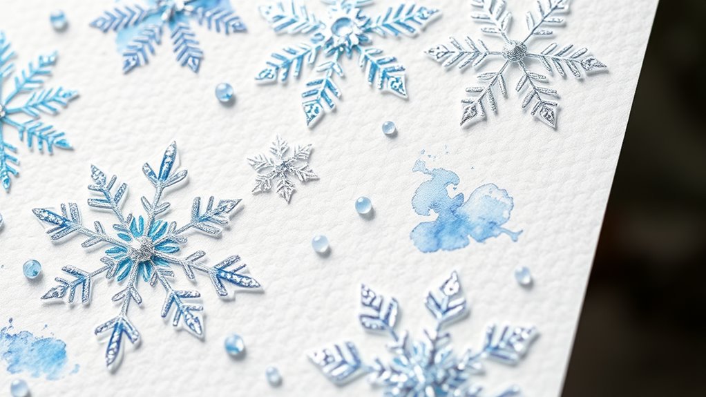 hand painted watercolor snowflakes