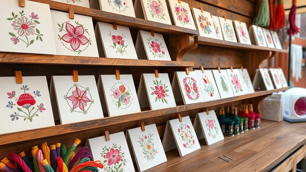 handcrafted embroidered greeting cards