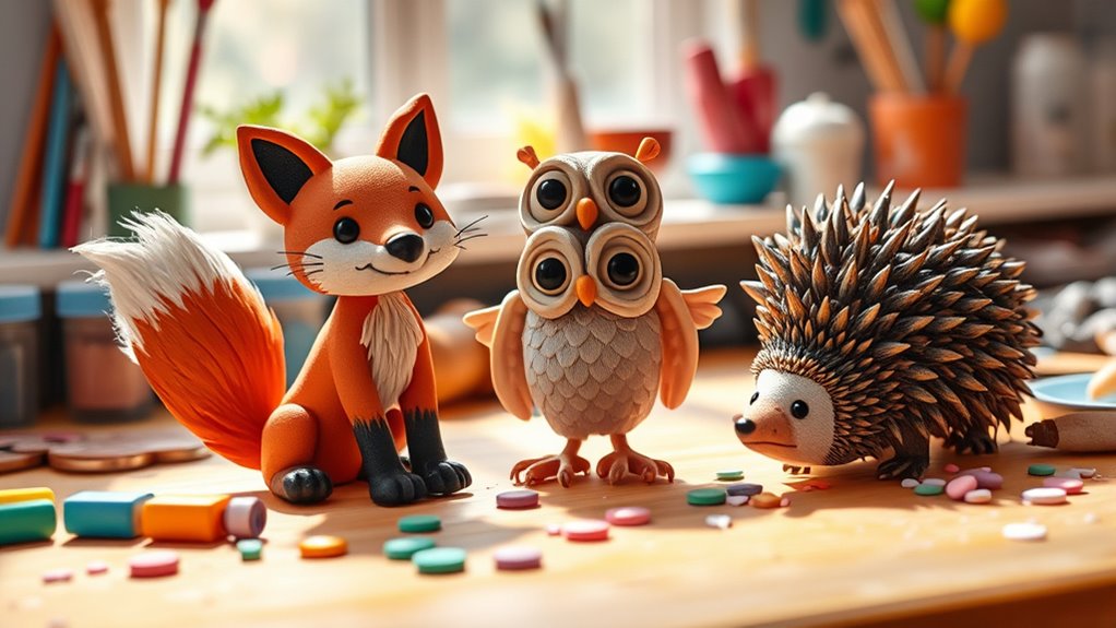 handcrafted whimsical animal figurines