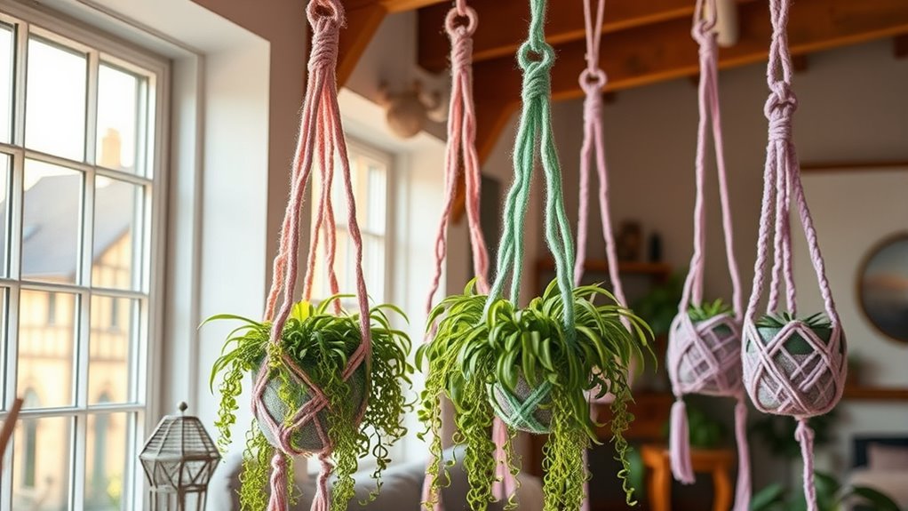 handmade cozy plant hangers