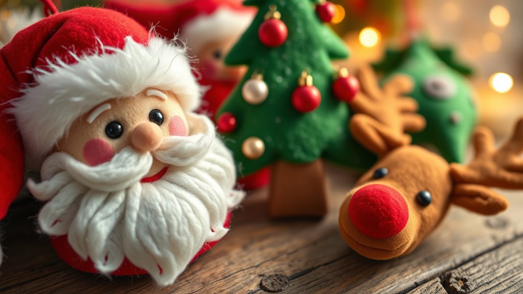 handmade festive felt ornaments