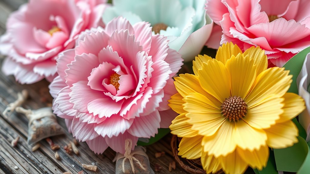 handmade paper flower decorations