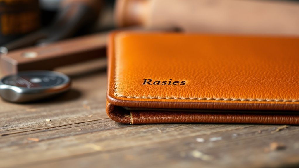 handmade personalized leather wallet