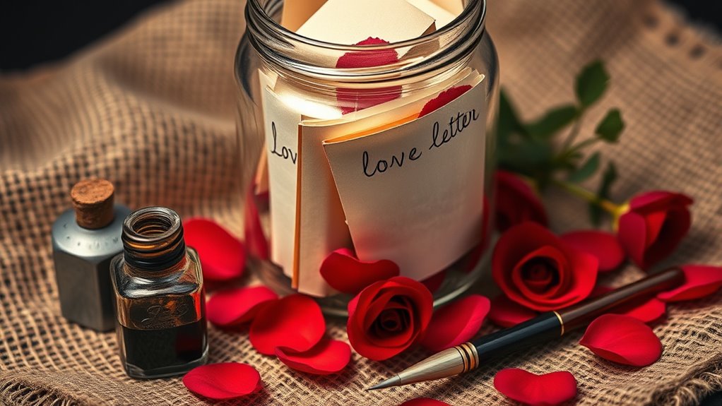 handwritten love notes jar