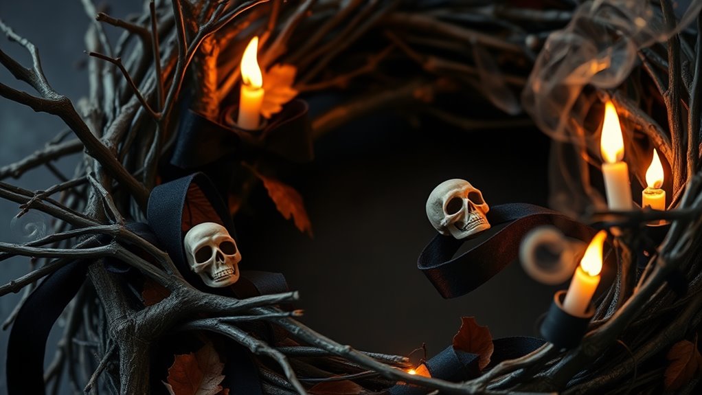 haunted forest wreath decor