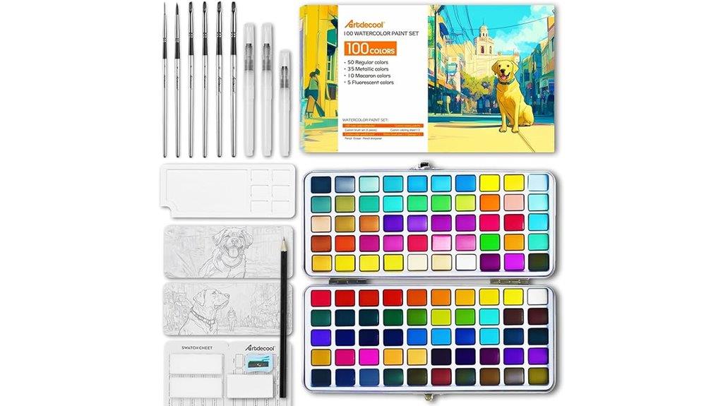 hundred color watercolor set