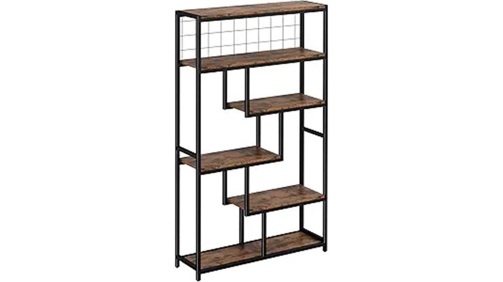 industrial 6 tier bookshelf