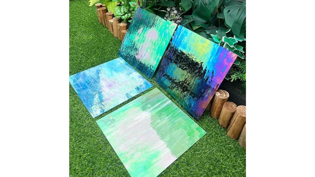 iridescent blue green glass