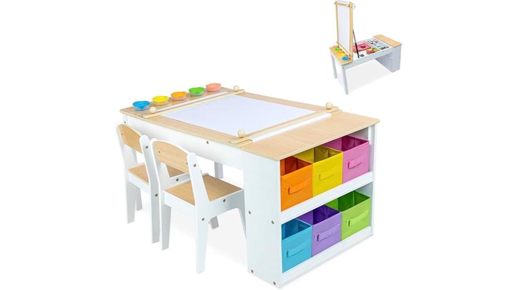 kids art table with storage