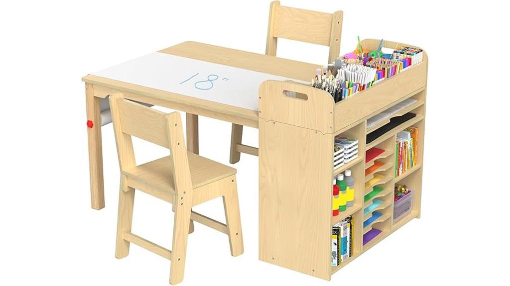 kids art table with storage
