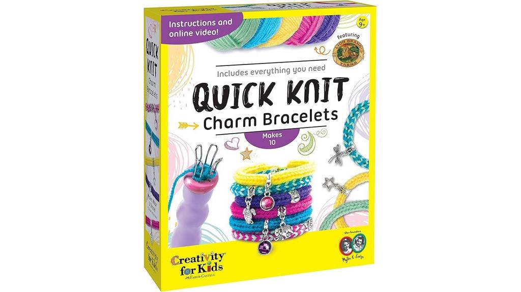 kids knitting charm kit