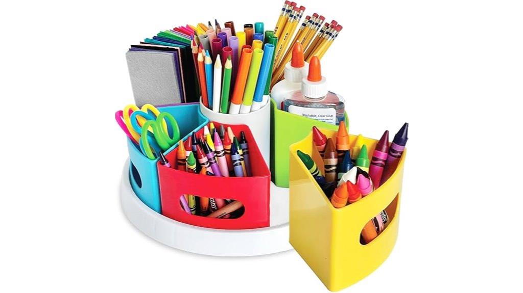 kids rotating art organizer