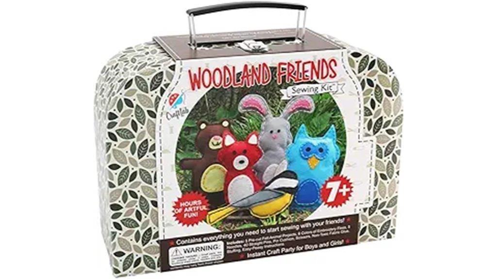 kids woodland animal sewing kit