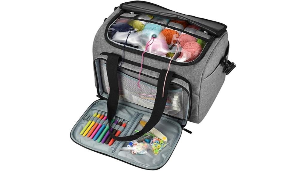 knitting tote with divider