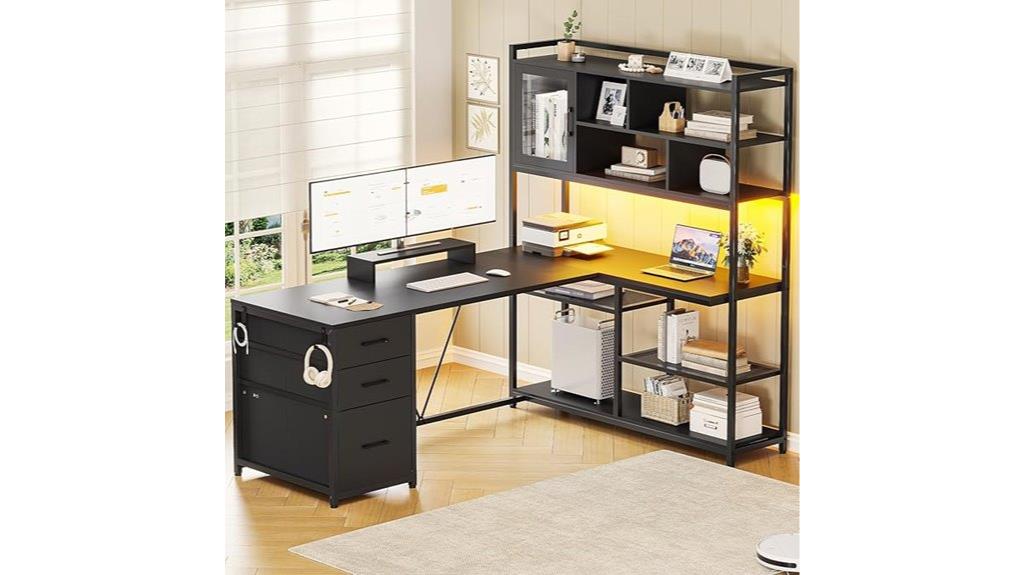 l shaped desk with storage